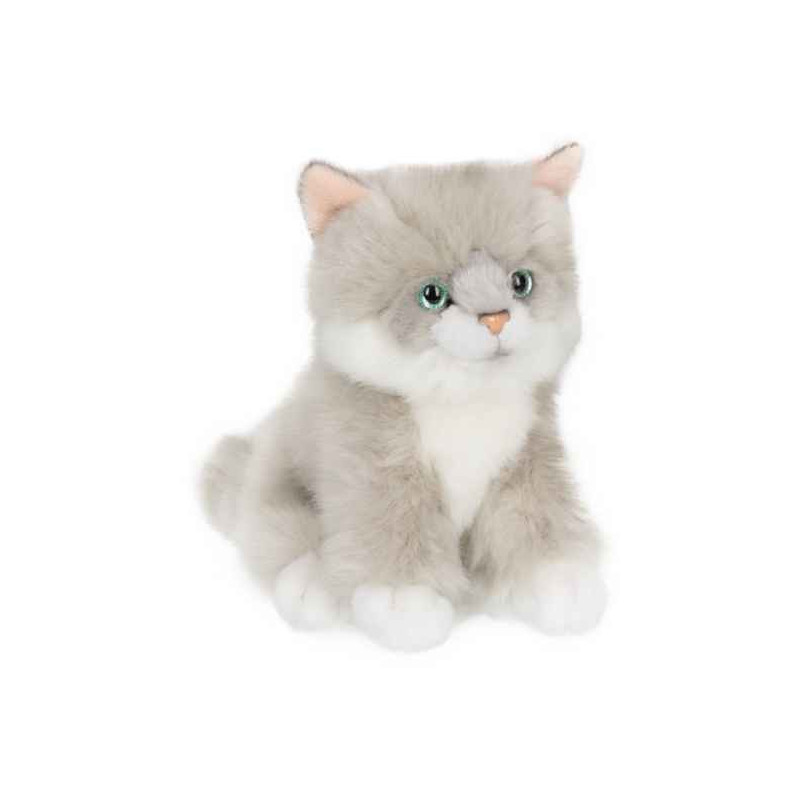 Peluche anna club plush chat ragdoll gris/blanc assis - 15 cm ACP -28179016