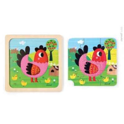 Puzzle poule violette Janod -J07064 sur Ambiance Plaisir