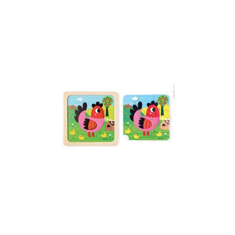 Puzzle poule violette Janod -J07064 sur Ambiance Plaisir