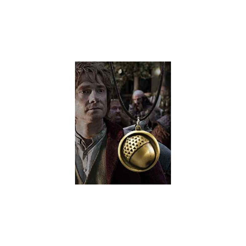 Hobbit  -bouton de bilbo pendentif cordon cuir Noble Collection  -NN1289