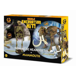 Gw dino excav kit pack duo - homme neandertal(21cm) & mammouth(26cm) Geoworld -CL662K sur Ambiance Plaisir