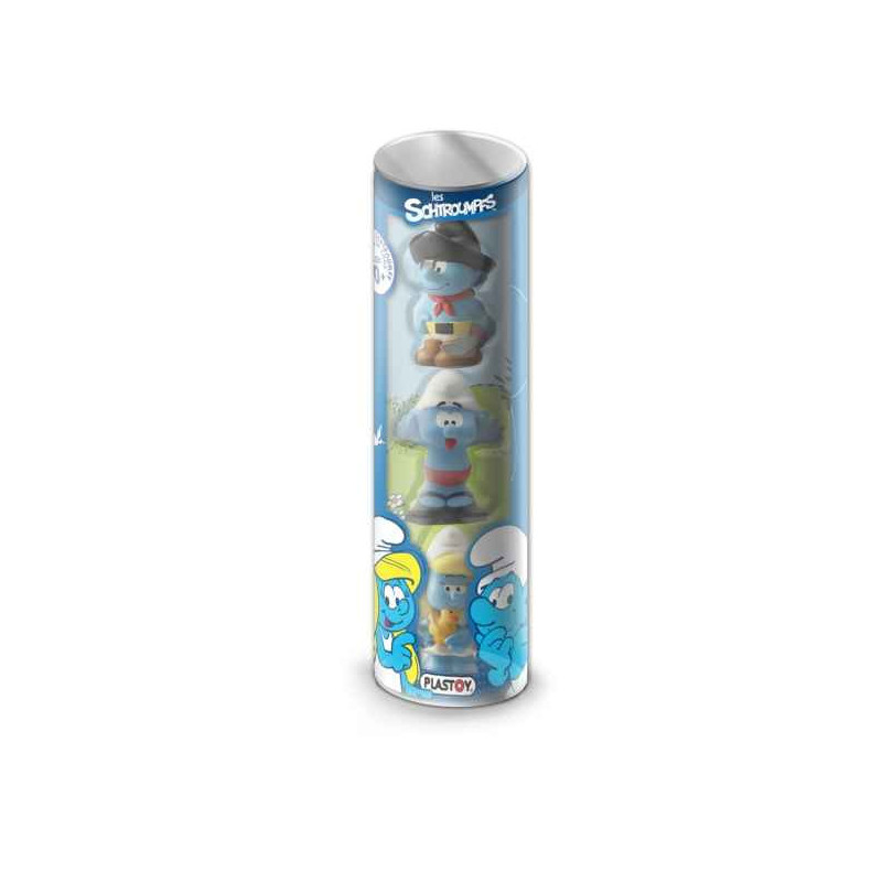 Tubo 3 figurines eveil schtroumpfs Plastoy -60846Tubo 3 figurines eveil schtroumpfs Plastoy -60846
