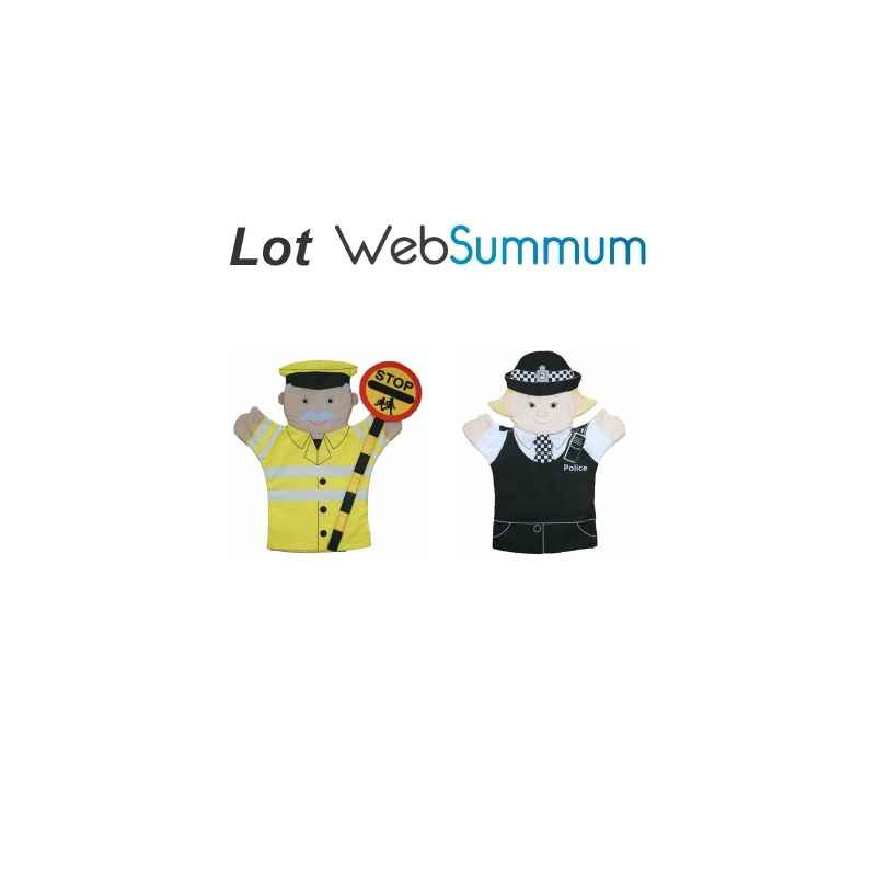 2 marionnettes à main en tissus prévention routière -LWS-3252 marionnettes à main en tissus prévention routière -LWS-325
