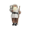 Pere noel avec manteau fourrure habits brun et autre 45cm sur Ambiance Plaisir