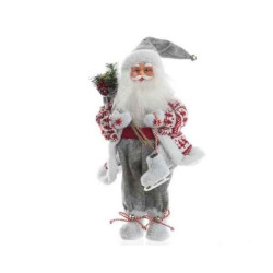 Pere noel pes avec sac et baton habits rouge/blanc 60cm sur Ambiance Plaisir