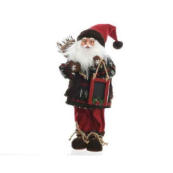 Pere noel tableau noir habits bordeaux 45cm sur Ambiance Plaisir