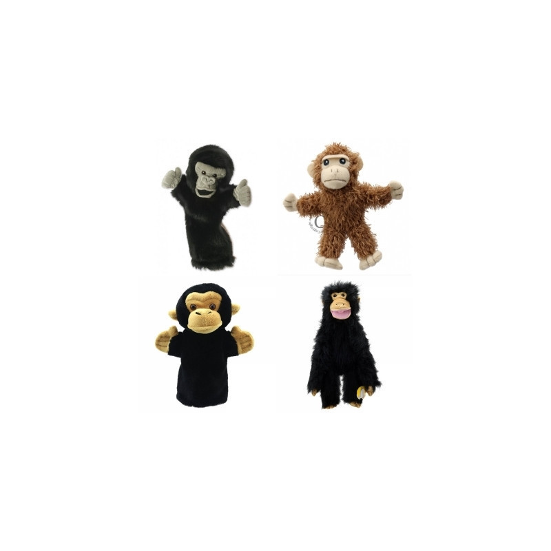 Lot marionnettes à main singe chimpanzé gorille -LWS-424