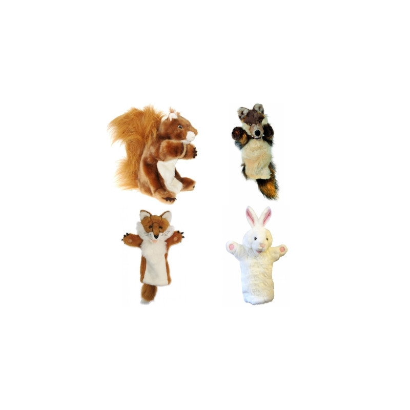 Lot 4 marionnettes à main gant animaux de la forêt -LWS-397