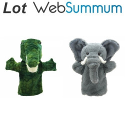 Lot 2 marionnettes traditionnelles gant savane -LWS-379Lot 2 marionnettes traditionnelles gant savane -LWS-379 (2)