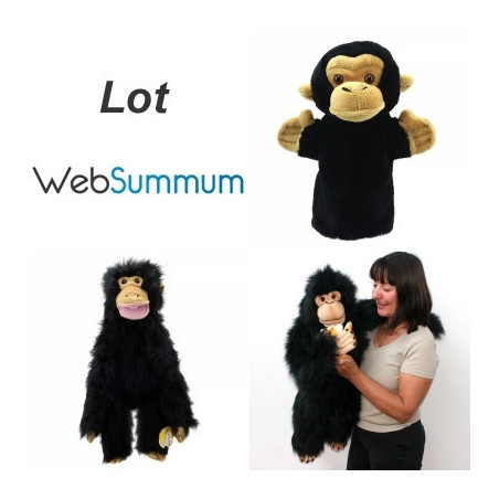 Lot 3 marionnettes singe chimpanzé -LWS-356lot 3 marionnettes singe chimpanzé -LWS-356