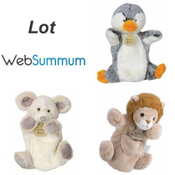 Promotion marionnette pingouin souris lion Histoire d'ours -LWS-218Promotion marionnette pingouin souris lion Histoire d'ours -L