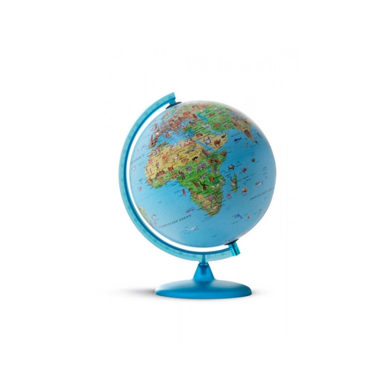 Globe Symbole - Globe géographique lumineux - Cartographie physique éteint, politique allumé. Globe illustré des principaux symb