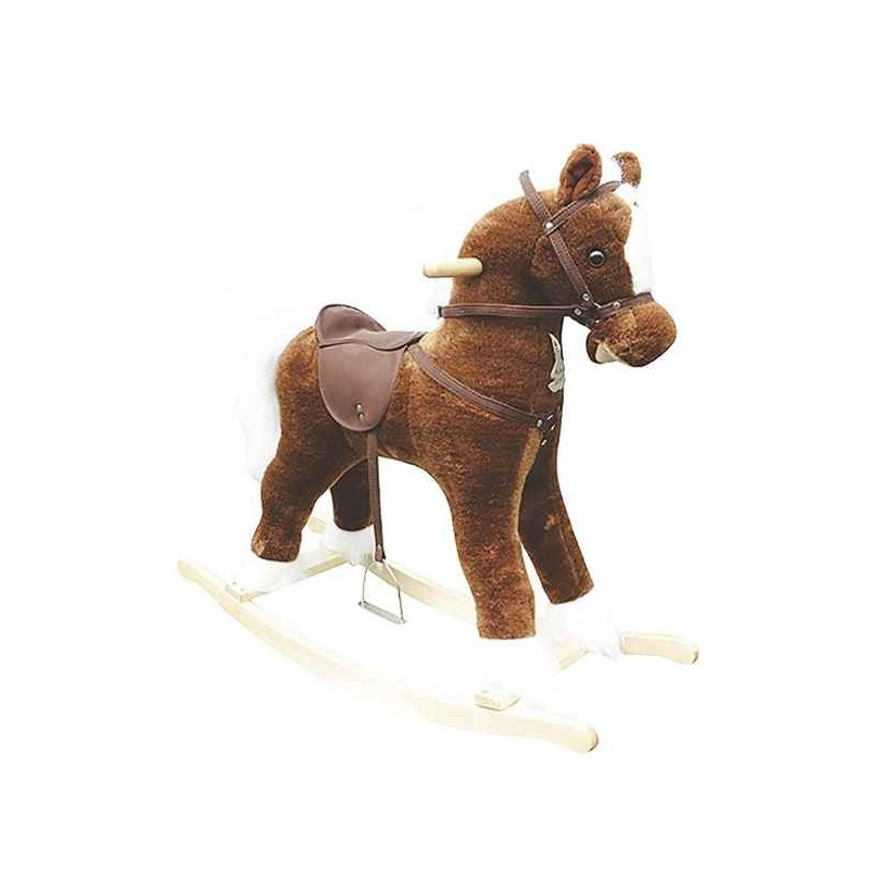 Peluche Cheval a bascule luxe 50 cm avec sons Histoire d'Ours 1926