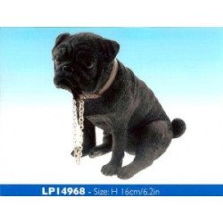 Chien Carlin noir assis moyen modèle LP14968 sur Ambiance Plaisir