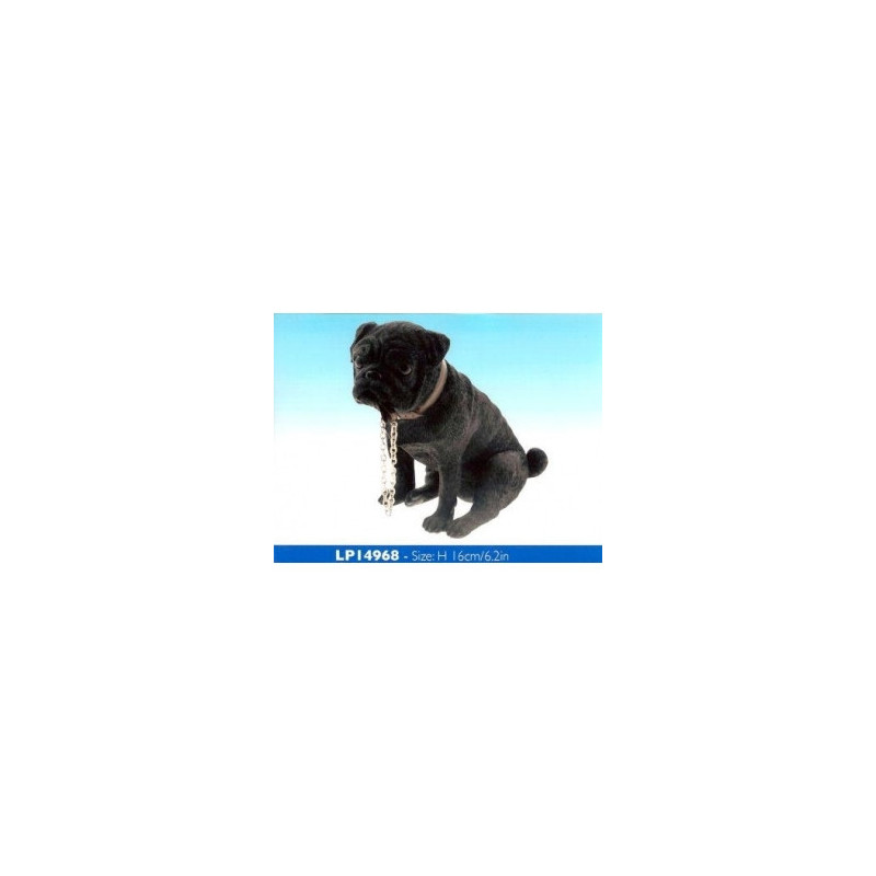 Chien Carlin noir assis moyen modèle LP14968 sur Ambiance Plaisir