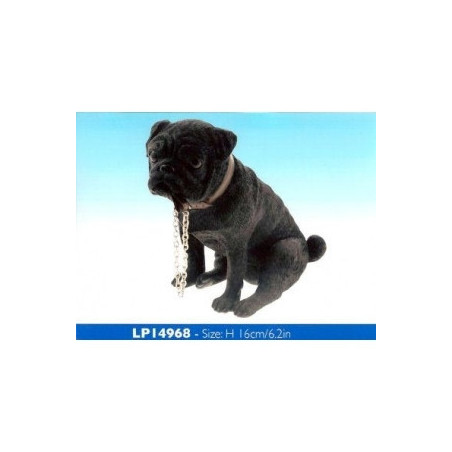 Chien Carlin noir assis moyen modèle LP14968 sur Ambiance Plaisir