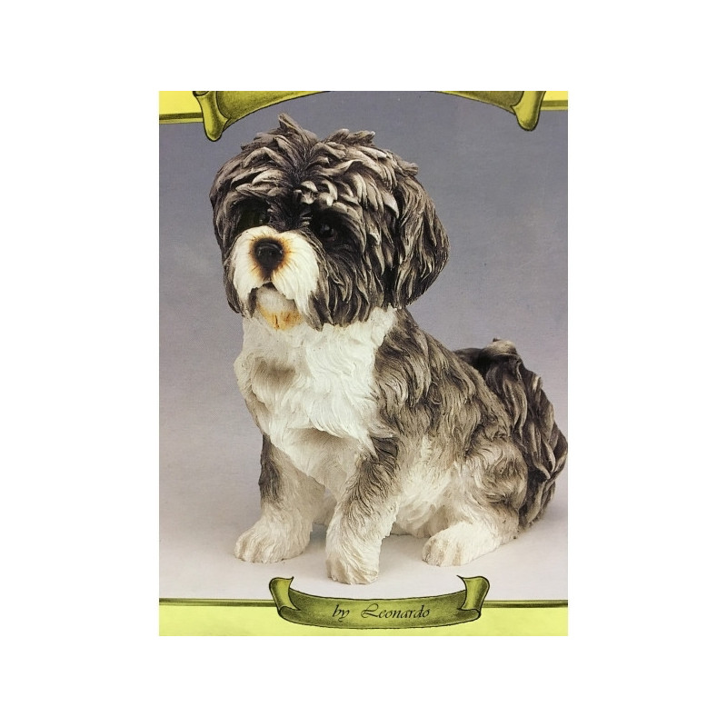 Chien Shih Tzu gris assis LP12810 sur Ambiance Plaisir