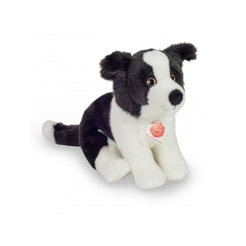 Peluche chiot chien border collie assis 25 cm Hermann  sur Ambiance Plaisir