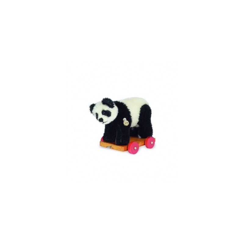 Peluche Hermann Teddy panda sur roues 9 cm  sur Ambiance Plaisir