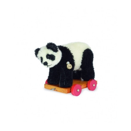 Une idée cadeau originale : Peluche Hermann Teddy panda sur roues 9 cm dans la catégorie JouetsPeluche Hermann Teddy panda sur r