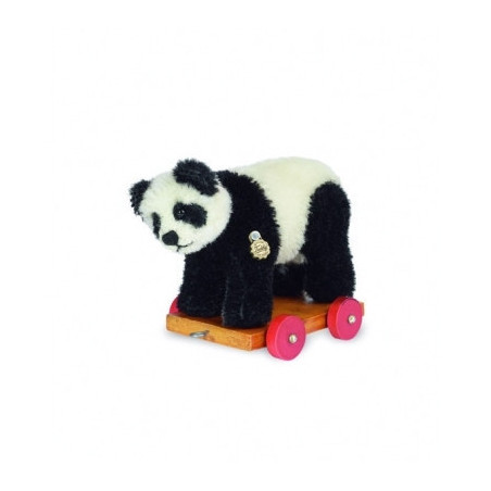 Peluche Hermann Teddy panda sur roues 9 cm  sur Ambiance Plaisir