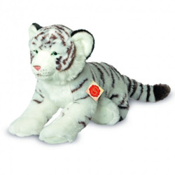 Une idée cadeau originale : Peluche tigre blanc couché 40 cm Hermann dans la catégorie JouetsPeluche tigre blanc couché 40 cm He