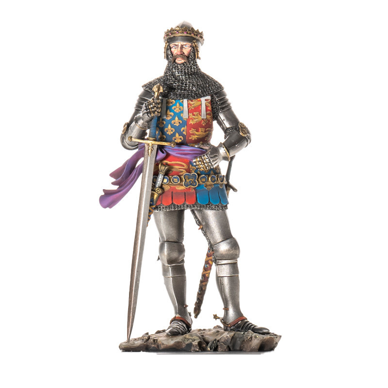 Figurine métal - Kit à peindre Chevalier Le Prince noir (1330-1376) 90 mm 1/18 - S8-F53