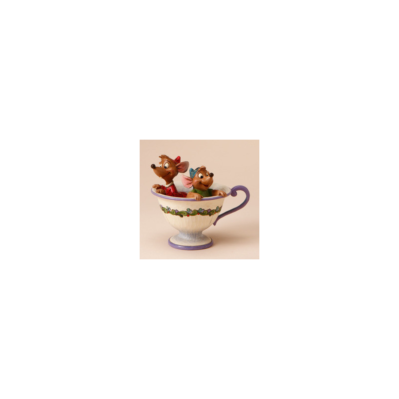 Figurine jaq and gus in tea cup f collection disney trad -4016557