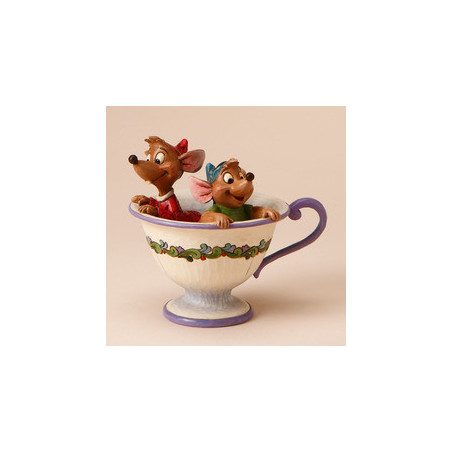 Figurine jaq and gus in tea cup f collection disney trad -4016557