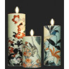 Bougie set 3 hokusai bellflower/irises/ sparrows Parastone -TS06HOK