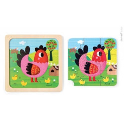 Puzzle poule violette Janod -J07064 sur Ambiance Plaisir (2)