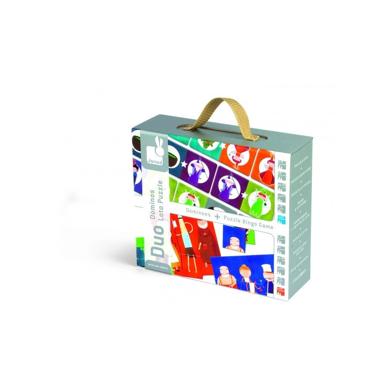 Mallette duo dominos magic/loto-puzzle du royaume Janod J02916 sur Ambiance Plaisir