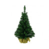 Mini sapin vert 35cm dans sac en jute -3323w68