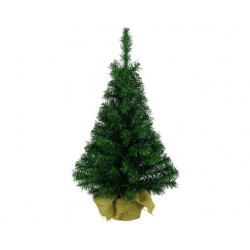 Mini sapin vert 65cm dans sac en jute -3325w68 sur Ambiance Plaisir