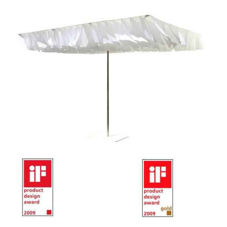 Parasol Sywawa Breezer écru et blanc avec pied assorti  -7160SV8860