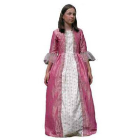 Au fil des contes - Robe de marquise rose avec fleurs Taille 6 ans sur Ambiance Plaisir