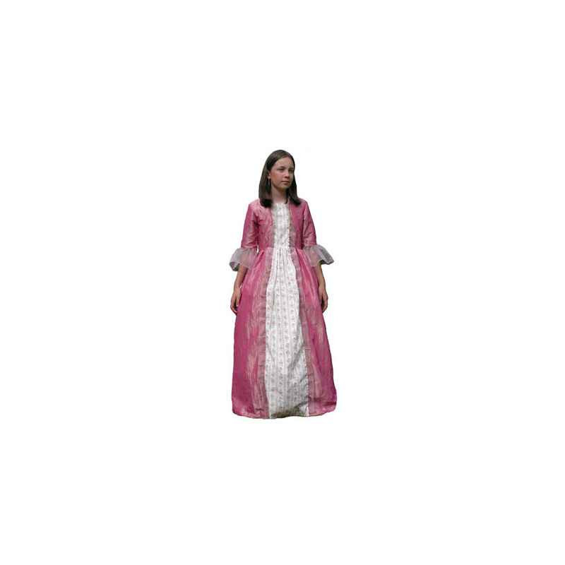 Au fil des contes - Robe de marquise rose avec fleurs Taille 6 ans sur Ambiance Plaisir