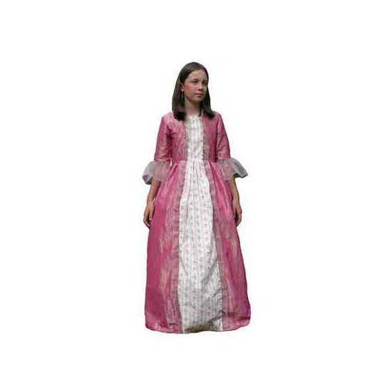 Remise immédiate sur Au fil des contes - Robe de marquise rose avec fleurs Taille 6 ans dans JouetsAu fil des contes - Robe de m