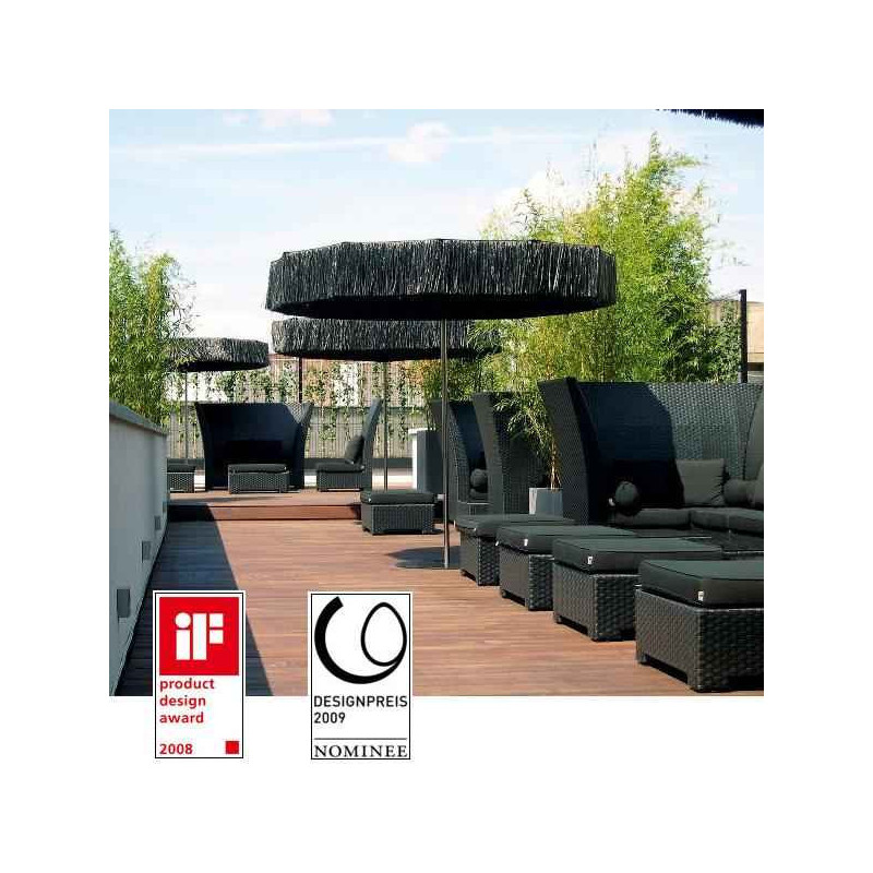 Parasol Sywawa Frou Frou noir avec pied assorti -3339R005 sur Ambiance Plaisir
