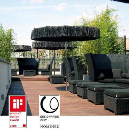 Parasol Sywawa Frou Frou noir avec pied assorti -3339R005 sur Ambiance Plaisir